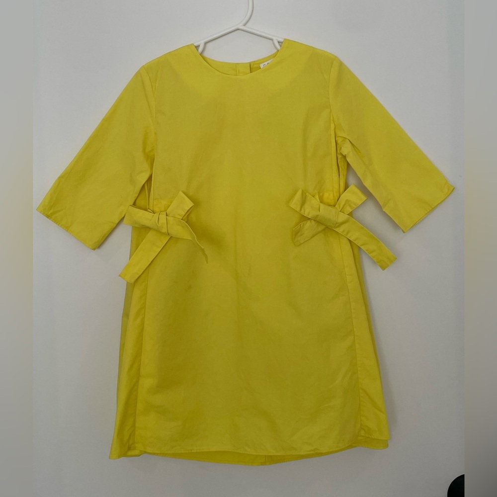 COS yellow dress with side bows. 2-4yr